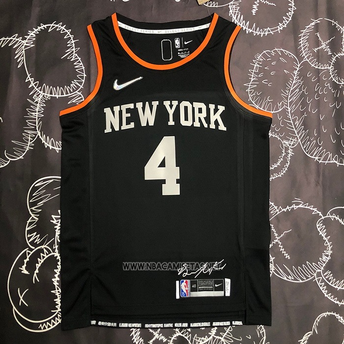 Camiseta New York Knicks Derrick Rose NO 4 Select Series Negro